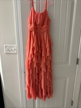 Rare Editions Coral Layered Ruffle Formal Dress